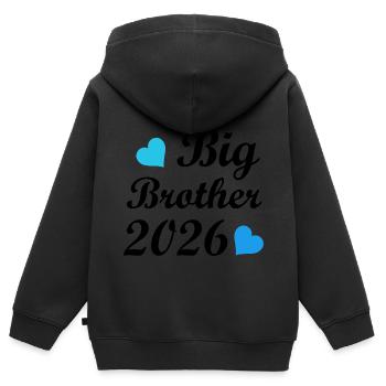Big Brother 2026 Heart Design - Kids Premium Organic Zip-up Hoodie - black - Back - AI Model Kid Male (0cm)