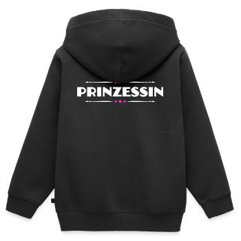 Prinzessin - Kinder Premium Organic Zip Hoodie - Schwarz - Hinten - AI Model Kid Male (0cm)