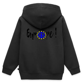 Europe! Vote Europe! - Kinder Premium Organic Zip Hoodie - Schwarz - Hinten - AI Model Kid Male (0cm)