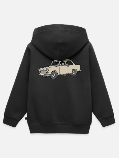 Trabi, (papyrus) - Kinder Premium Organic Zip Hoodie - Schwarz