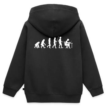 Programmeur évolution code étudiant en informatique - Sweat Premium à capuche zippé enfant bio - noir - Dos - AI Model Kid Male (0cm)