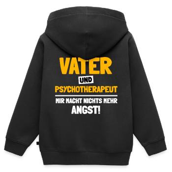 Ich helfe Menschen mit Depressionen - Kinder Premium Organic Zip Hoodie - Schwarz - Hinten - AI Model Kid Male (0cm)