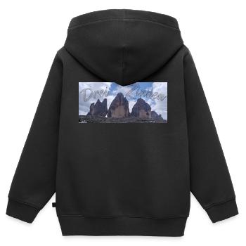 Drei Zinnen - Sweat Premium à capuche zippé enfant bio - noir - Dos - AI Model Kid Male (0cm)