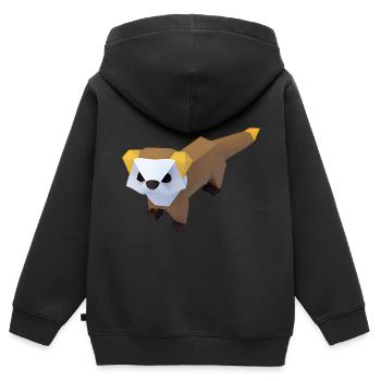Polygon Frettchen - Kinder Premium Organic Zip Hoodie - Schwarz - Hinten - AI Model Kid Male (0cm)