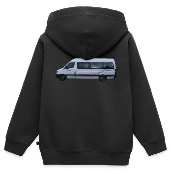 Camping-car AUS et NZ - Sweat Premium à capuche zippé enfant bio - noir - Dos - AI Model Kid Male (0cm)