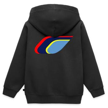 flamme pts - Sweat Premium à capuche zippé enfant bio - noir - Dos - AI Model Kid Male (0cm)