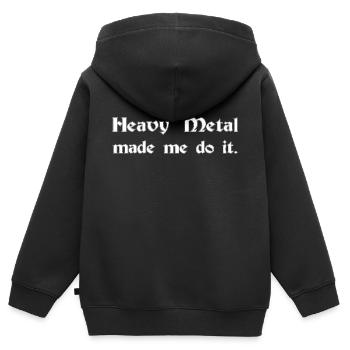 heavy metal made me do it - Sweat Premium à capuche zippé enfant bio - noir - Dos - AI Model Kid Male (0cm)