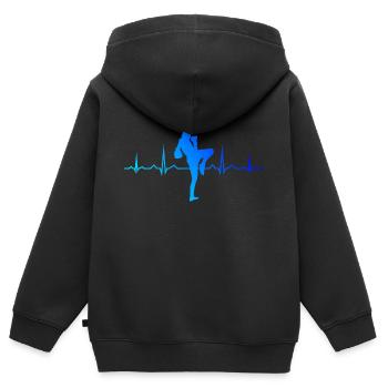 Boxe Thaï Femmes Boxe Thaï Muay Thaï Thaï - Sweat Premium à capuche zippé enfant bio - noir - Dos - AI Model Kid Male (0cm)
