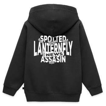 Lanterne tachetée volant cadeau - Sweat Premium à capuche zippé enfant bio - noir - Dos - AI Model Kid Male (0cm)