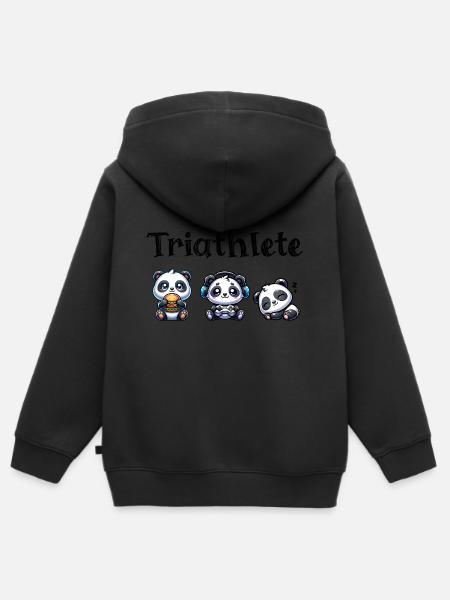 Triathlete Panda - Kinder Premium Organic Zip Hoodie - 