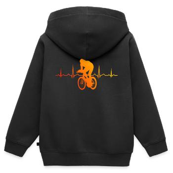 Rennradfahren Damen Rennradfahrer Roadbike - Kinder Premium Organic Zip Hoodie - Schwarz - Hinten - AI Model Kid Male (0cm)