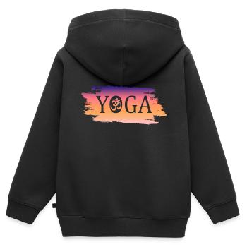 Yoga yoga - Kinder Premium Organic Zip Hoodie - Schwarz - Hinten - AI Model Kid Male (0cm)