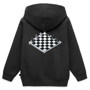Schachbrett Schach - Kinder Premium Organic Zip Hoodie - Schwarz - Hinten - AI Model Kid Male (0cm)
