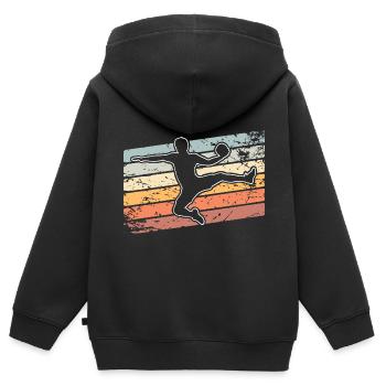 Handball Handballer - Kinder Premium Organic Zip Hoodie - Schwarz - Hinten - AI Model Kid Male (0cm)