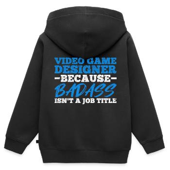 Video Game Designer - Kinder Premium Organic Zip Hoodie - Schwarz - Hinten - AI Model Kid Male (0cm)