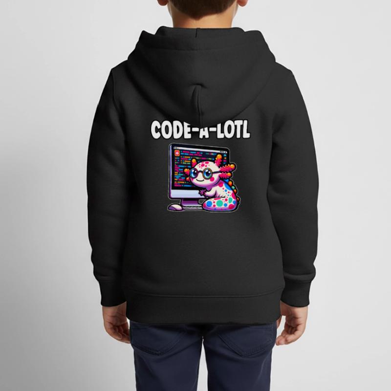 Cadeau de programmation drôle d’axolotl codage Sweat Premium à capuche zippé enfant bio