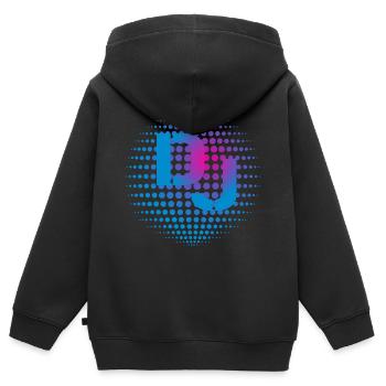 DJ Disco Ball Heartbeat - Sweat Premium à capuche zippé enfant bio - noir - Dos - AI Model Kid Male (0cm)