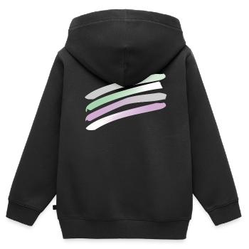 Streifen in Pastellfarben - Kinder Premium Organic Zip Hoodie - Schwarz - Hinten - AI Model Kid Male (0cm)