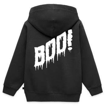 Halloween Kostüm Boo. - Kinder Premium Organic Zip Hoodie - Schwarz - Hinten - AI Model Kid Male (0cm)