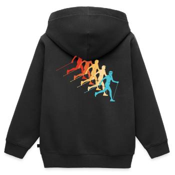 Nordic Walking Walking Damen Nordic Walker - Kinder Premium Organic Zip Hoodie - Schwarz - Hinten - AI Model Kid Male (0cm)