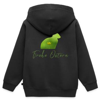 Frohe Ostern Ostern - Kinder Premium Organic Zip Hoodie - Schwarz - Hinten - AI Model Kid Male (0cm)