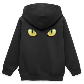 Katze Katzenaugen Augen Tigeraugen - Kinder Premium Organic Zip Hoodie - Schwarz - Hinten - AI Model Kid Male (0cm)