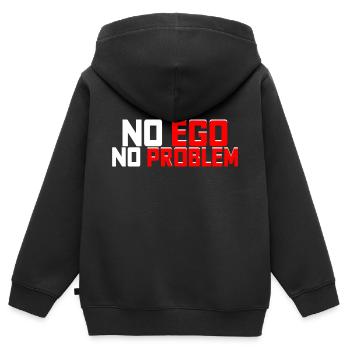 No Ego No Problem - Kinder Premium Organic Zip Hoodie - Schwarz - Hinten - AI Model Kid Male (0cm)