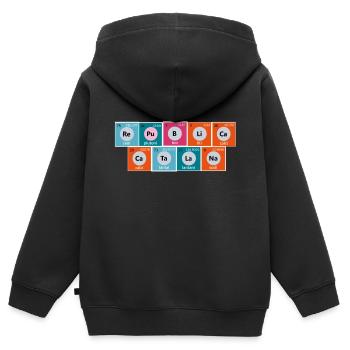 Chemische Symbole der Katalanischen Republik - Kinder Premium Organic Zip Hoodie - Schwarz - Hinten - AI Model Kid Male (0cm)