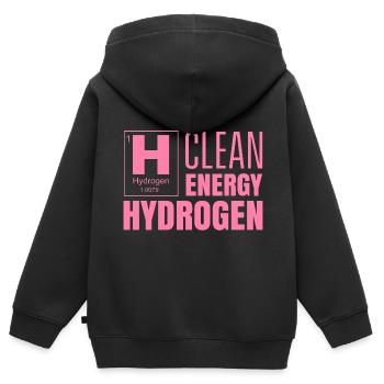 Énergie propre Hydrogène Hydrogène Carburant - Sweat Premium à capuche zippé enfant bio - noir - Dos - AI Model Kid Male (0cm)