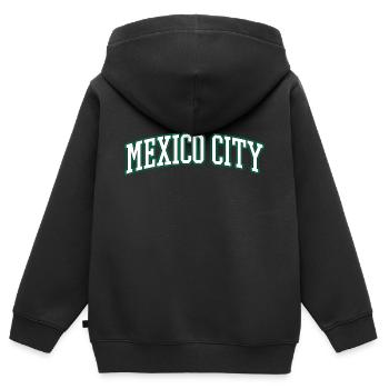Mexico City - Mexiko - Sweat Premium à capuche zippé enfant bio - noir - Dos - AI Model Kid Male (0cm)