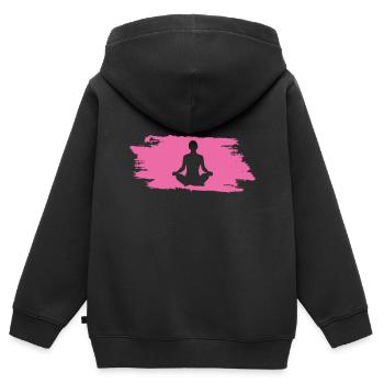 Yoga Om - Kinder Premium Organic Zip Hoodie - Schwarz - Hinten - AI Model Kid Male (0cm)