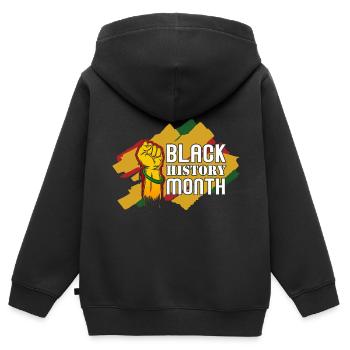 Black History Month Black History - Kinder Premium Organic Zip Hoodie - Schwarz - Hinten - AI Model Kid Male (0cm)