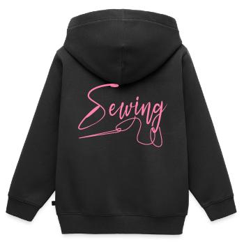 Couture Couture Couture Couturière Tailleurs Couturière - Sweat Premium à capuche zippé enfant bio - noir - Dos - AI Model Kid Male (0cm)