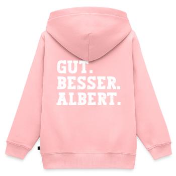 Gut Besser Albert Lustiger Spruch Name Albert - Kinder Premium Organic Zip Hoodie - Rosa - Hinten - AI Model Kid Female (0cm)