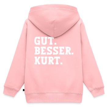 Gut Besser Kurt Lustiger Spruch Name Kurt - Kinder Premium Organic Zip Hoodie - Rosa - Hinten - AI Model Kid Female (0cm)