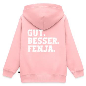 Gut Besser Fenja Lustiger Spruch Name Fenja - Kinder Premium Organic Zip Hoodie - Rosa - Hinten - AI Model Kid Female (0cm)