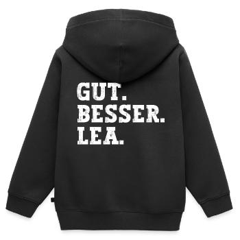 Gut Besser Lea Lustiger Spruch Name Lea - Kinder Premium Organic Zip Hoodie - Schwarz - Hinten - AI Model Kid Male (0cm)
