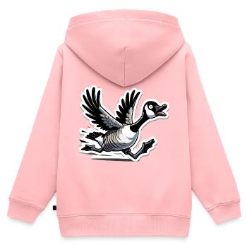 Lustige kanadische Gans-Illustration - Kinder Premium Organic Zip Hoodie - Rosa - Hinten - AI Model Kid Female (0cm)