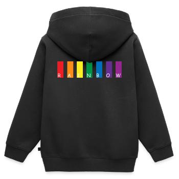 Rainbow - Kinder Premium Organic Zip Hoodie - Schwarz - Hinten - AI Model Kid Male (0cm)
