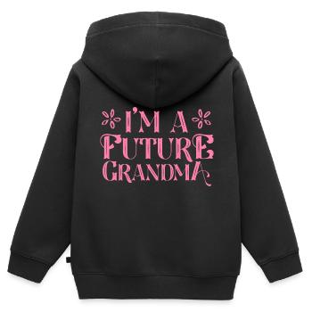Ich bin eine zukünftige Oma Großmutter Omi - Kinder Premium Organic Zip Hoodie - Schwarz - Hinten - AI Model Kid Male (0cm)