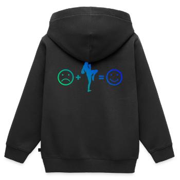 Boxe Thaï Femmes Boxe Thaï Muay Thaï Boxeur Thaï - Sweat Premium à capuche zippé enfant bio - noir - Dos - AI Model Kid Male (0cm)