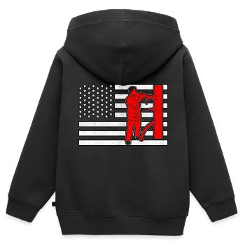 Wing Chun - Sweat Premium à capuche zippé enfant bio - noir - Dos - AI Model Kid Male (0cm)