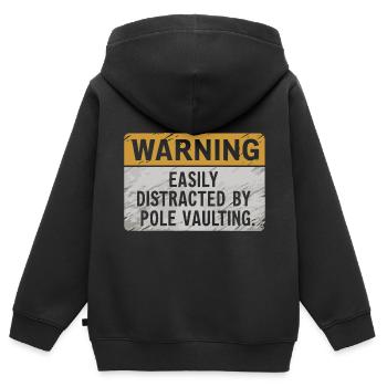 Stabhochspringer-Geschenk - Kinder Premium Organic Zip Hoodie - Schwarz - Hinten - AI Model Kid Male (0cm)
