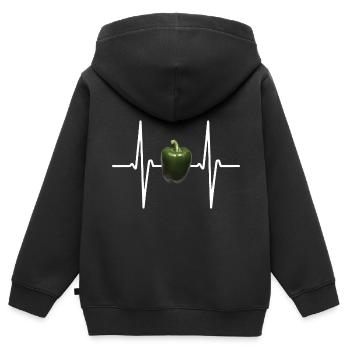 Paprika Geschenk - Kinder Premium Organic Zip Hoodie - Schwarz - Hinten - AI Model Kid Male (0cm)