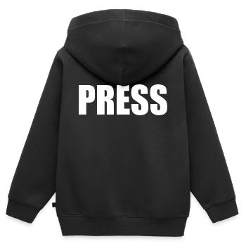 Press - Sweat Premium à capuche zippé enfant bio - noir - Dos - AI Model Kid Male (0cm)