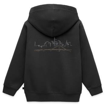 Frankfurt Skyline Lineart - Kinder Premium Organic Zip Hoodie - Schwarz - Hinten - AI Model Kid Male (0cm)