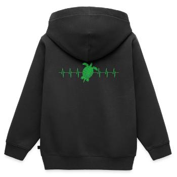 Turtle turtle heartbeat - Kinder Premium Organic Zip Hoodie - Schwarz - Hinten - AI Model Kid Male (0cm)