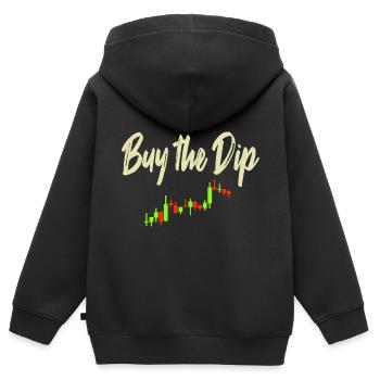 Buy The Dip - Kinder Premium Organic Zip Hoodie - Schwarz - Hinten - AI Model Kid Male (0cm)