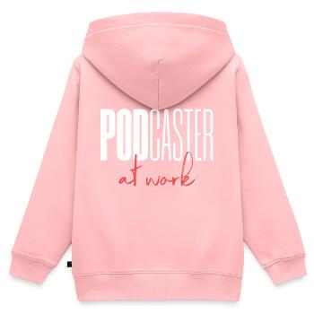 Podcaster Podcast at work - Kids Premium Organic Zip-up Hoodie - rose - Back - AI Model Kid Female (0cm)