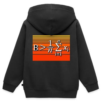Mathe-Wortspiel – Sei größer als der Durchschnitt - Kinder Premium Organic Zip Hoodie - Schwarz - Hinten - AI Model Kid Male (0cm)